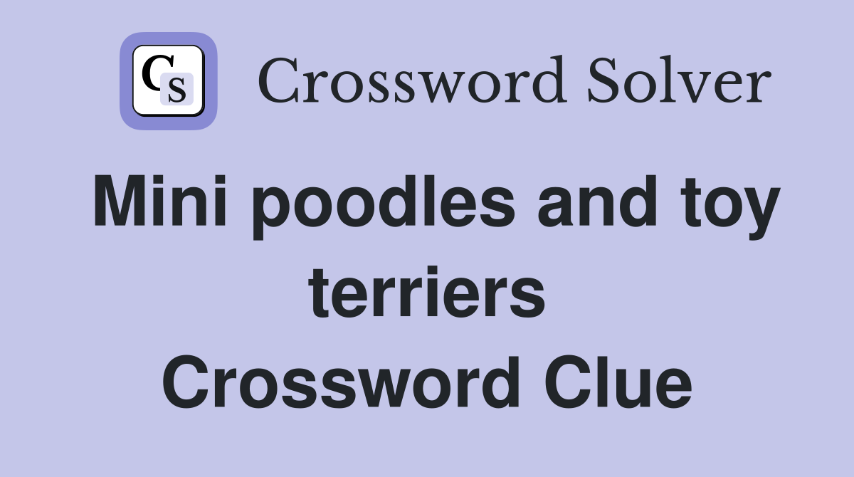 Mini poodles and toy terriers Crossword Clue