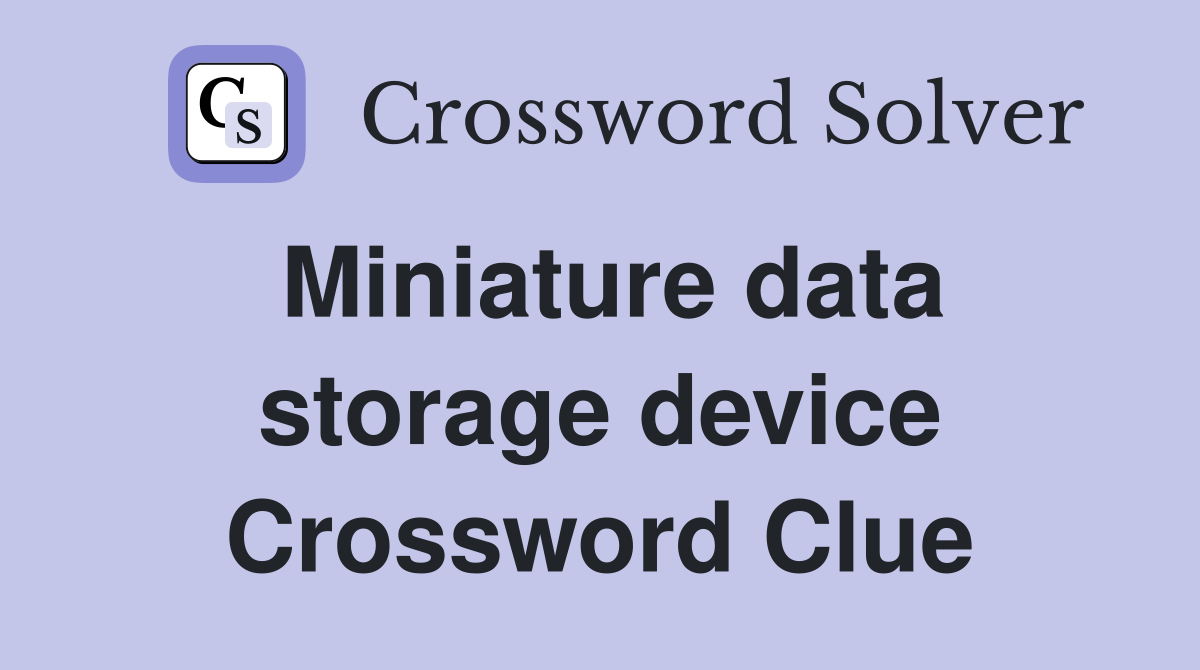 Miniature data storage device Crossword Clue
