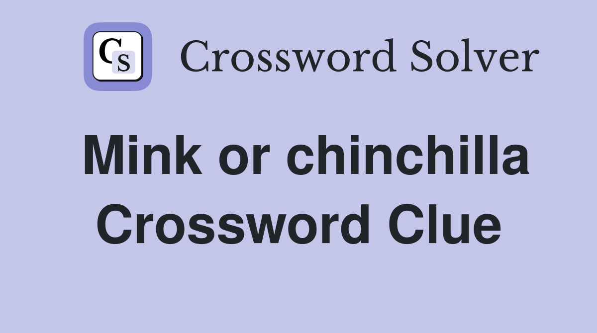 Mink or chinchilla Crossword Clue