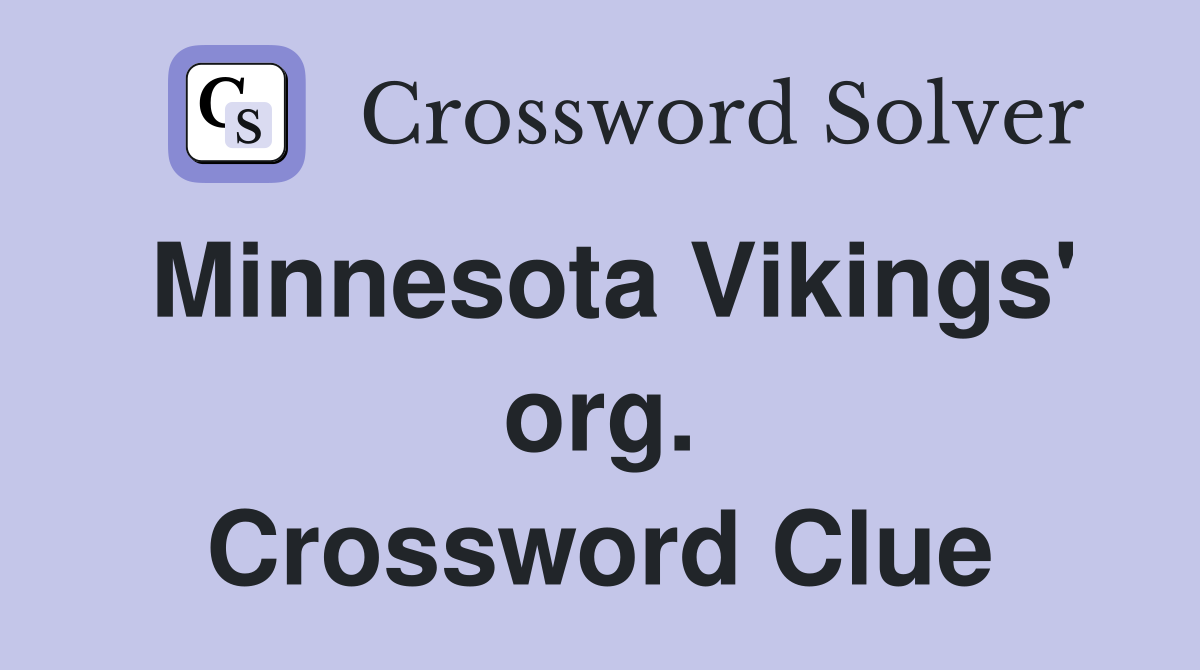 Minnesota Vikings' org. Crossword Clue