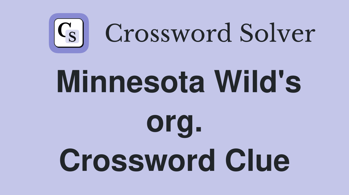 Minnesota Wild's org. Crossword Clue