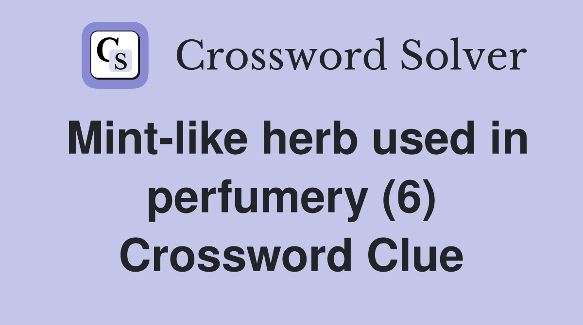 Mint-like herb used in perfumery (6) Crossword Clue