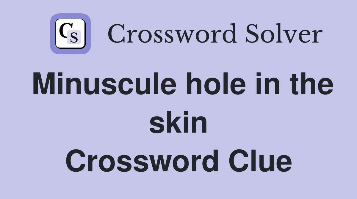 Minuscule hole in the skin Crossword Clue