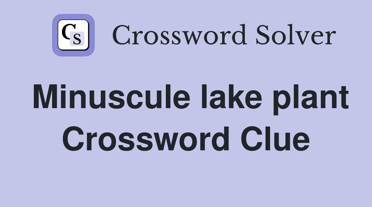 Minuscule lake plant Crossword Clue