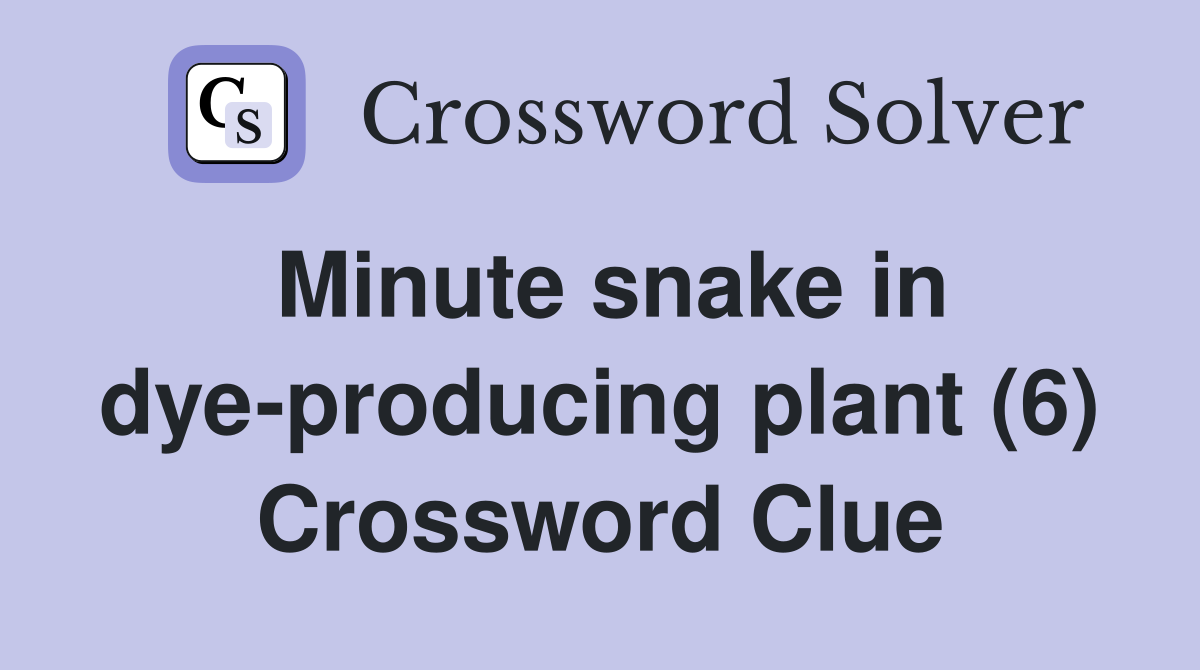 Minute snake in dye-producing plant (6) Crossword Clue