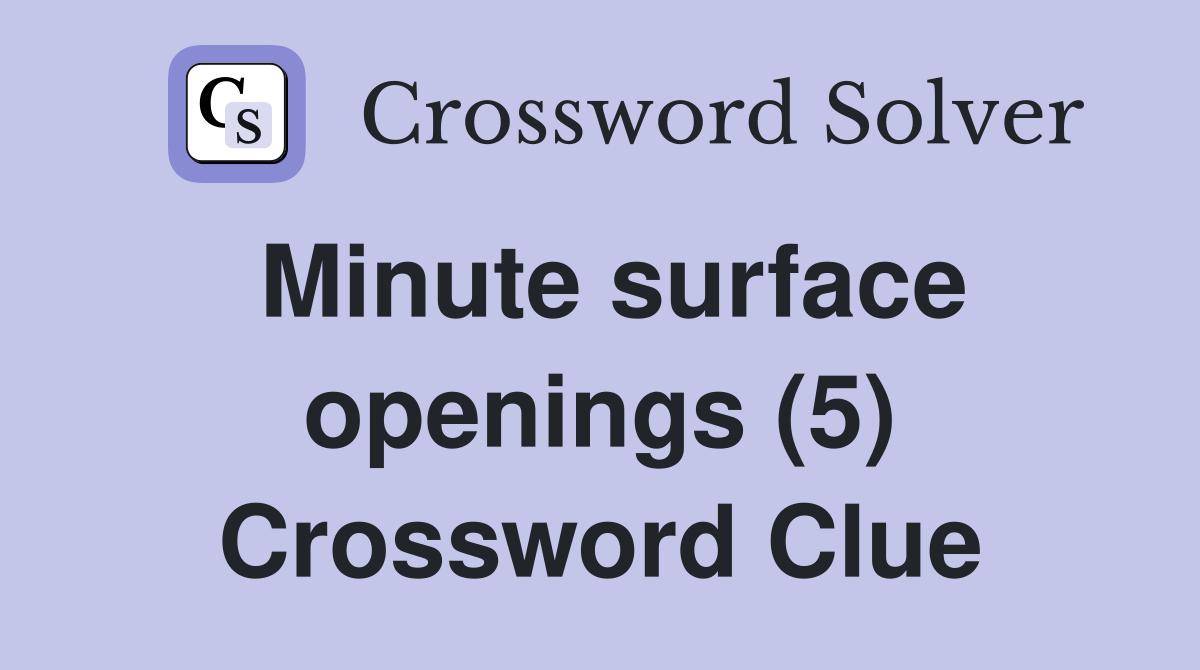 Minute surface openings (5) Crossword Clue