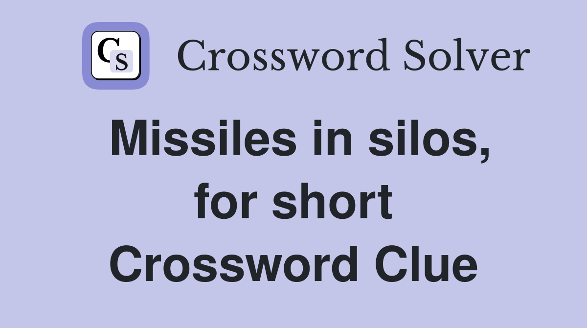 Missiles in silos, for short Crossword Clue