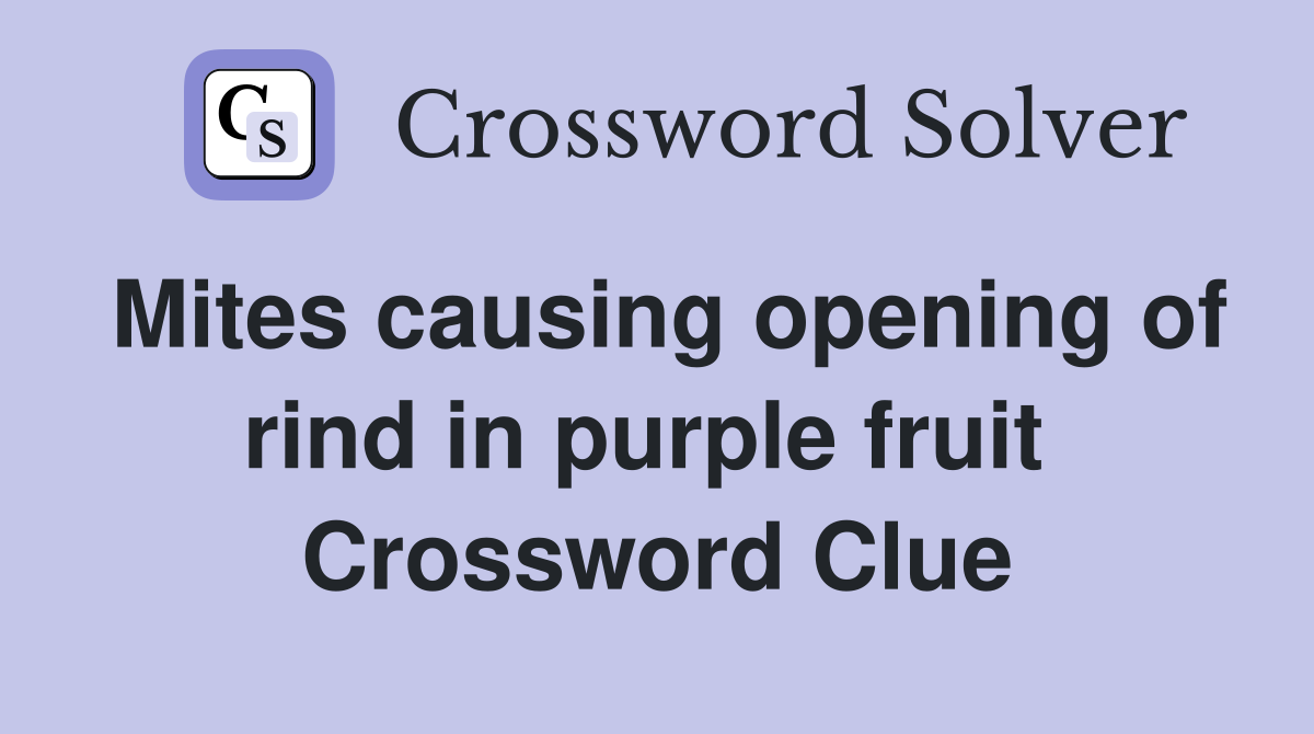 Mites causing opening of rind in purple fruit  Crossword Clue