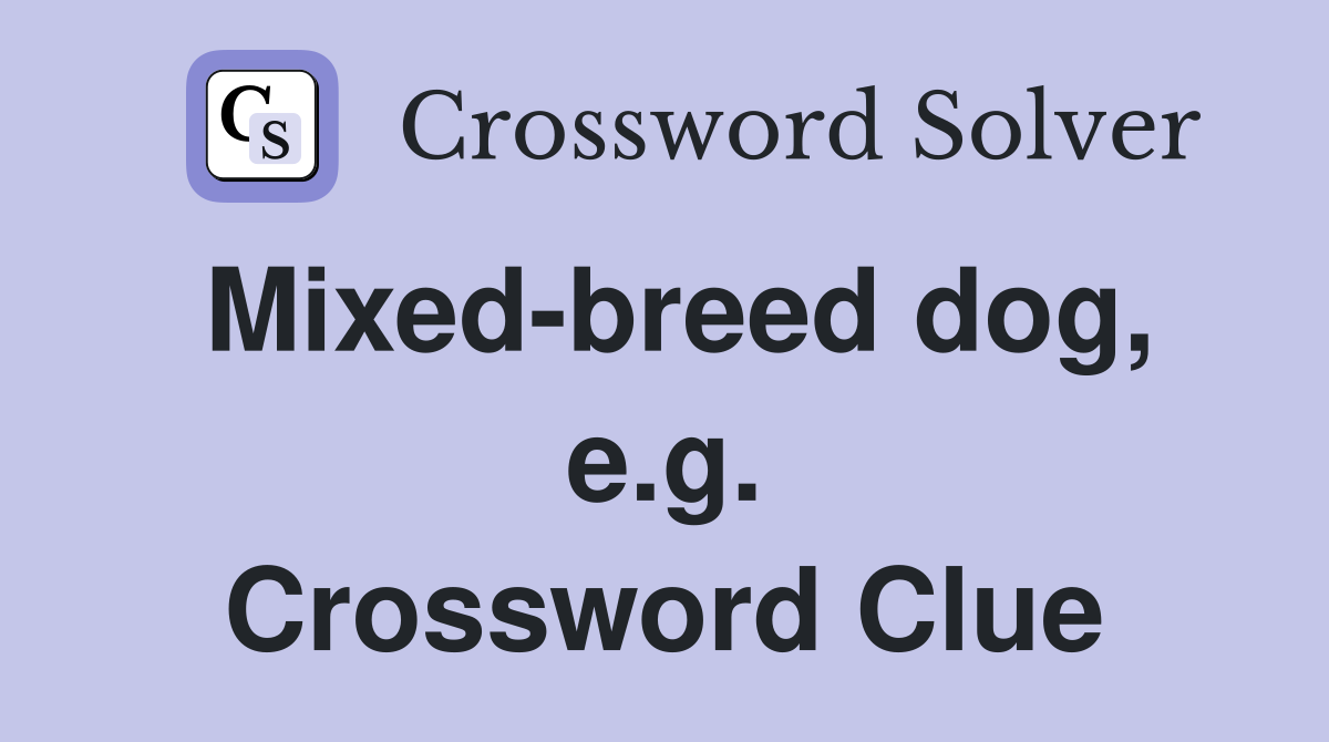 Mixed-breed dog, e.g. Crossword Clue