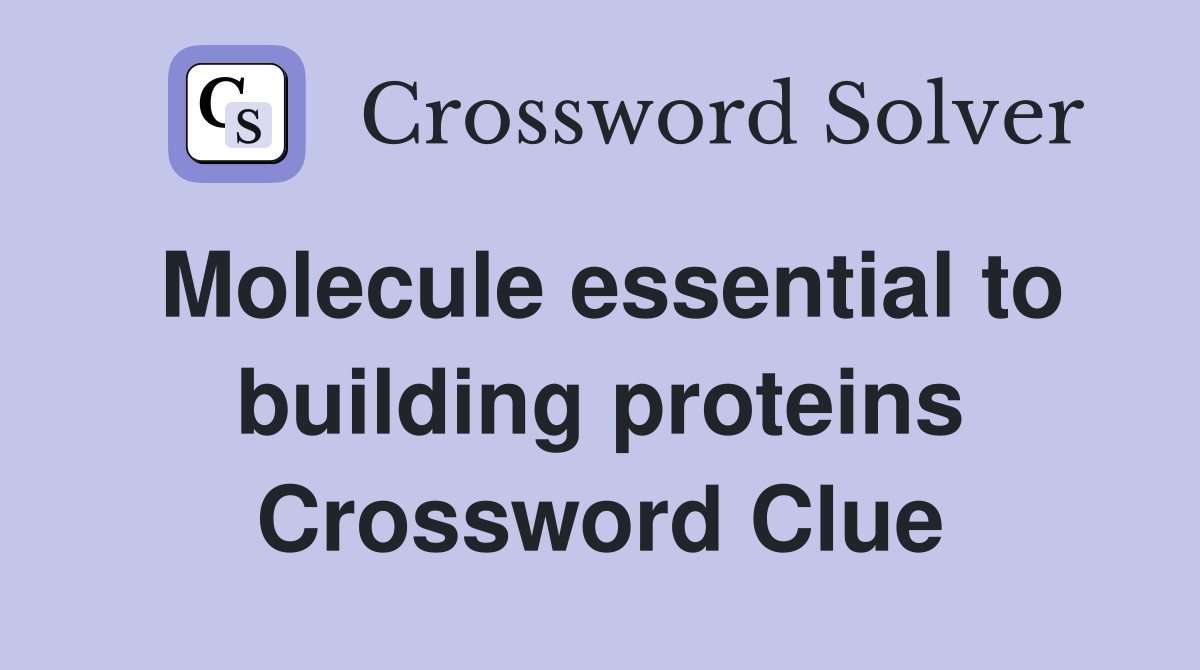 Molecule essential to building proteins Crossword Clue