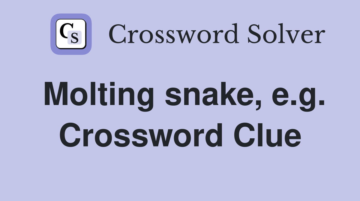 Molting snake, e.g. Crossword Clue