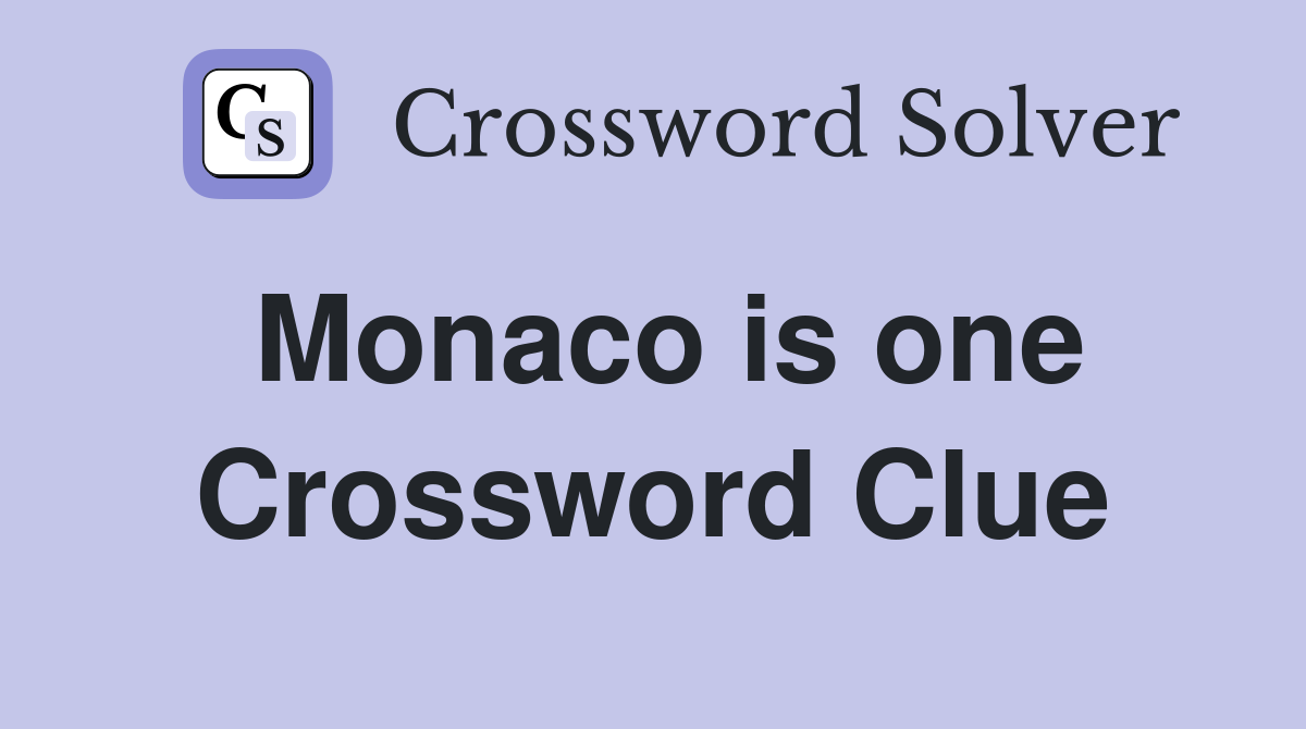 Monaco is one Crossword Clue