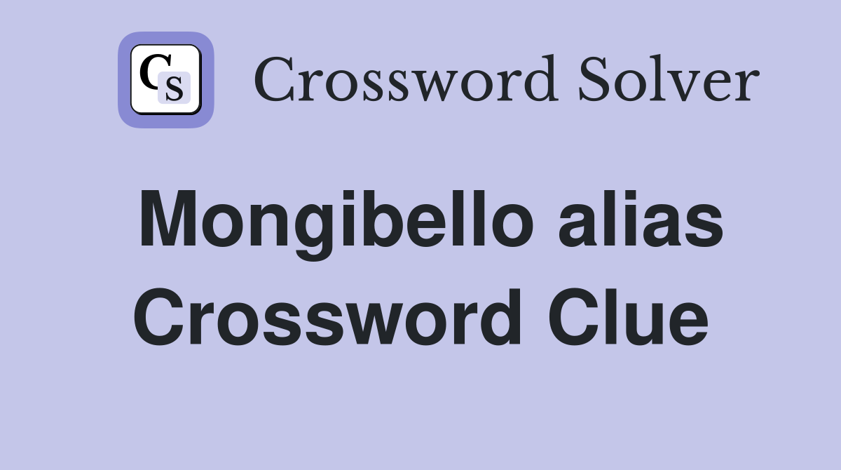 Mongibello alias Crossword Clue