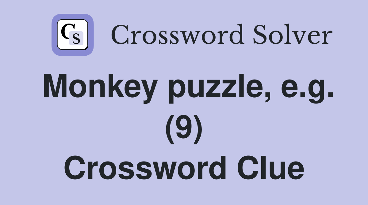 Monkey puzzle, e.g. (9) Crossword Clue