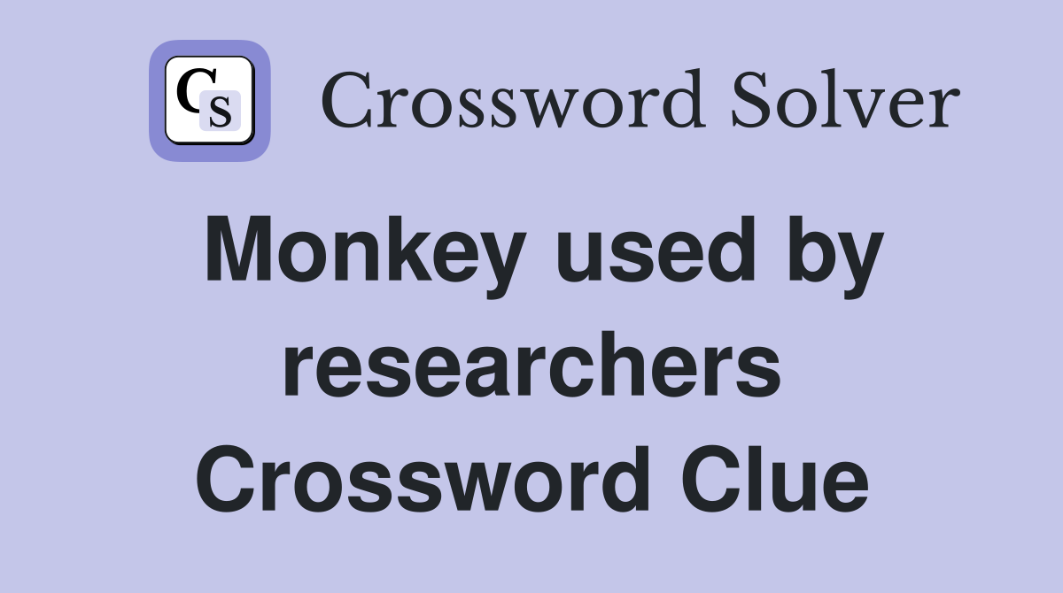 Monkey used by researchers Crossword Clue