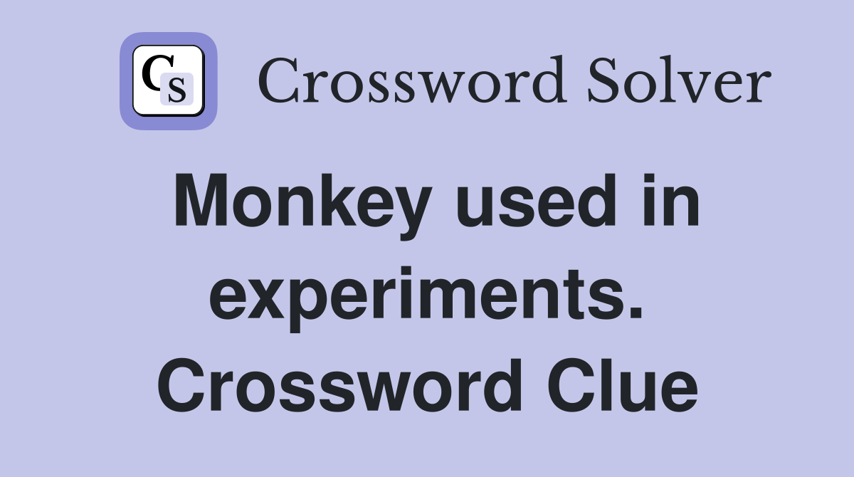 Monkey used in experiments. Crossword Clue