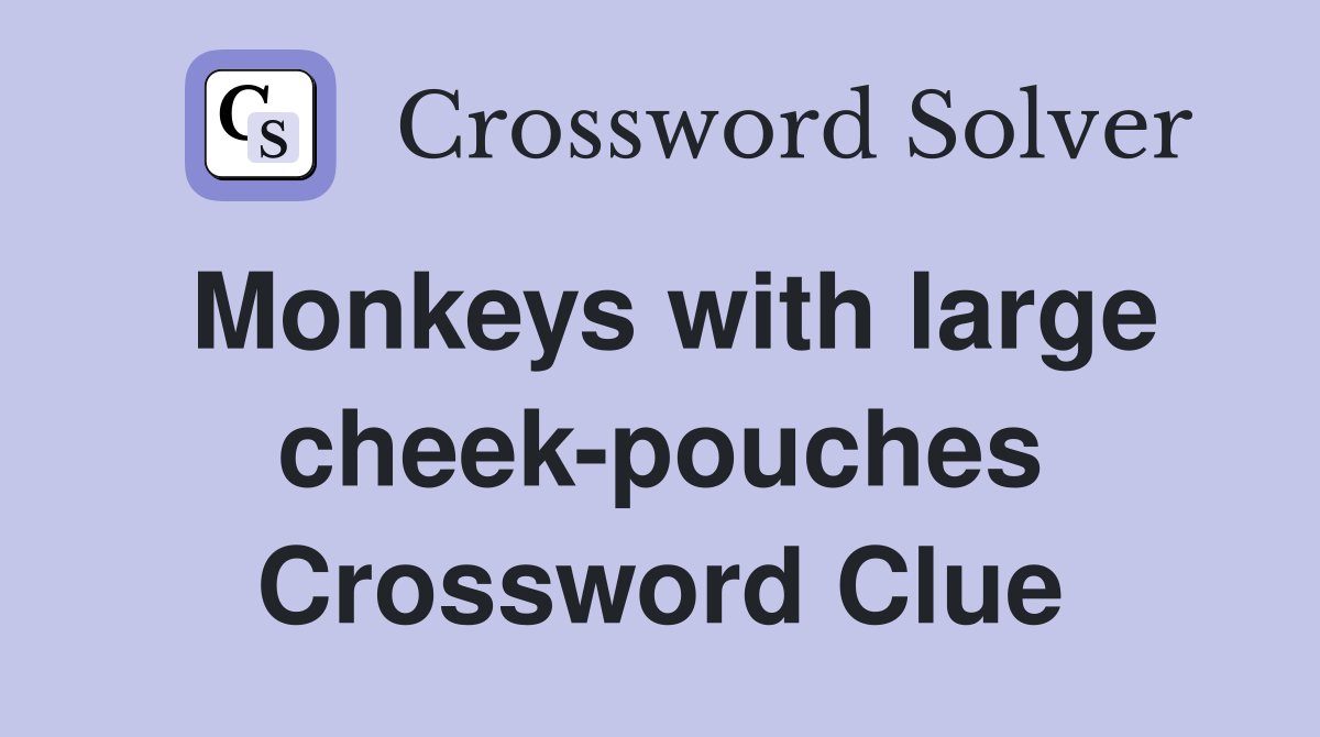 Monkeys with large cheek-pouches Crossword Clue