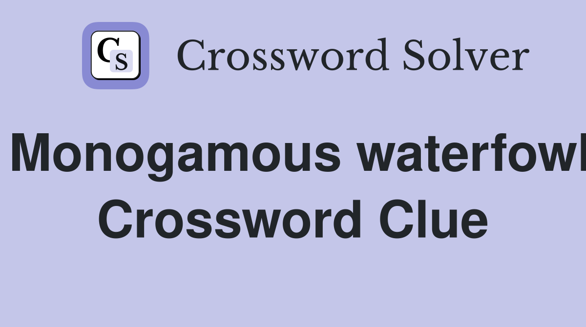 Monogamous waterfowl Crossword Clue