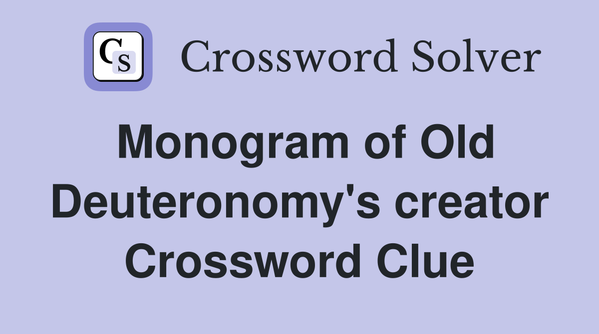 Monogram of Old Deuteronomy's creator Crossword Clue