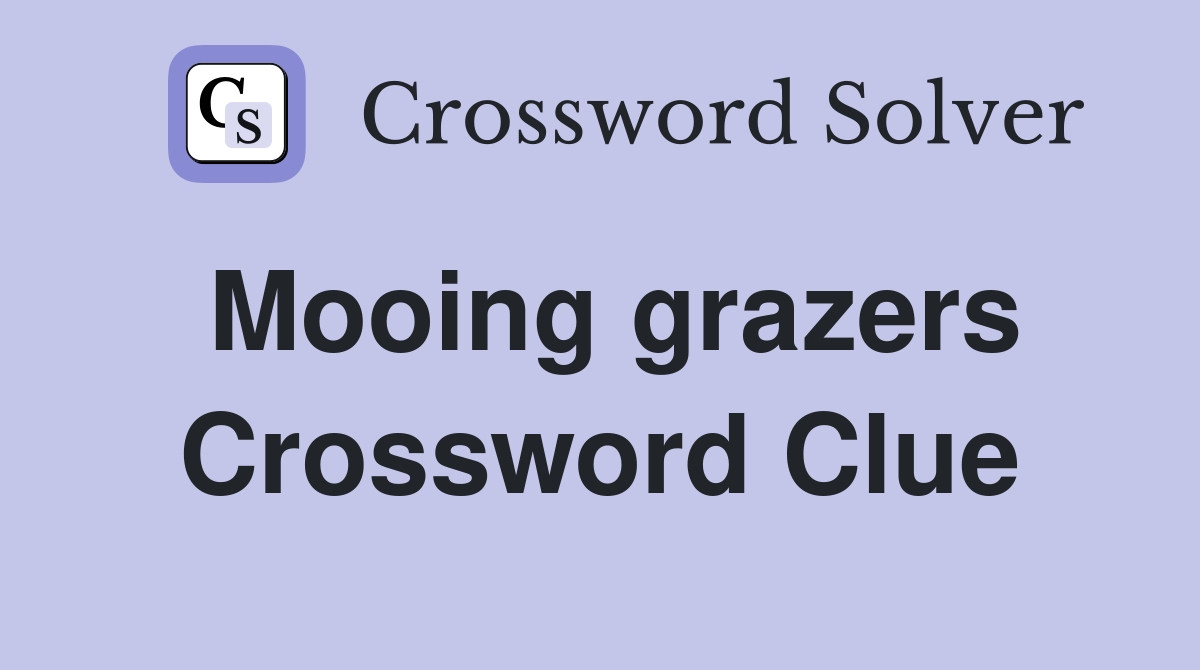 Mooing grazers Crossword Clue