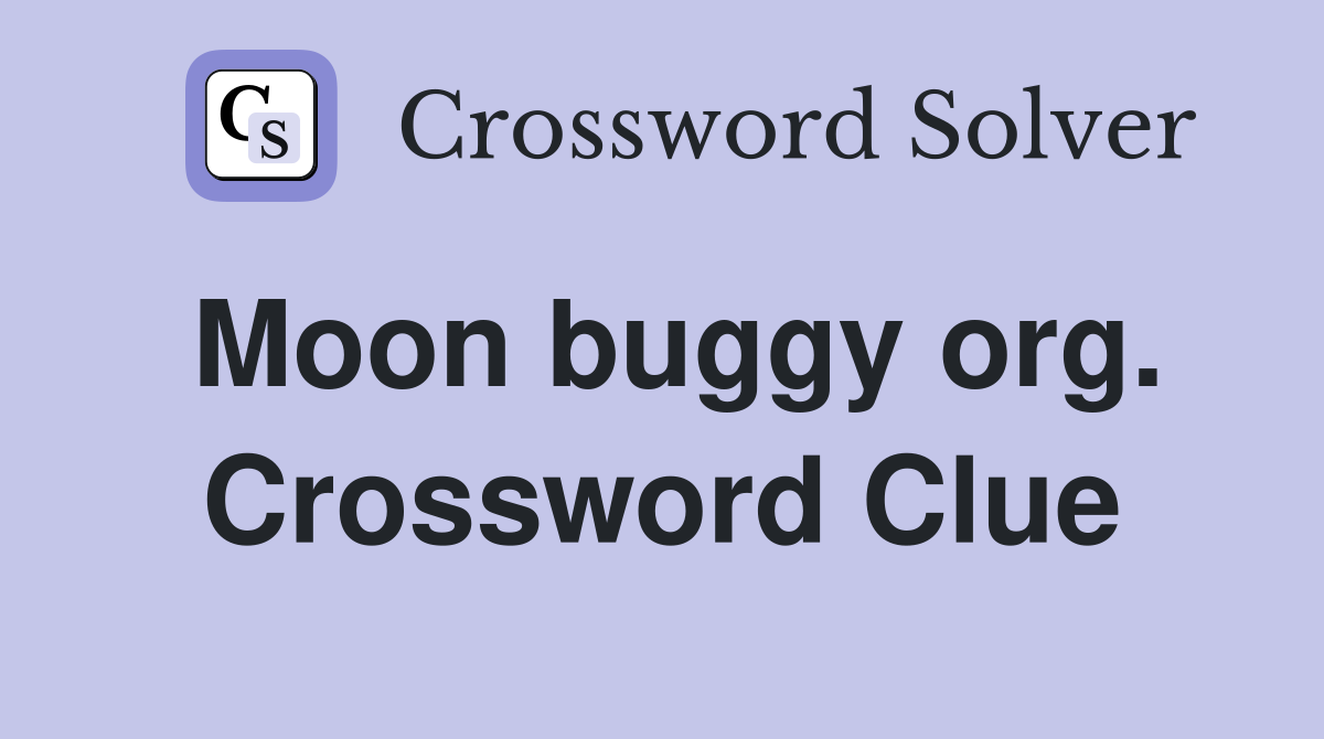 Moon buggy org. Crossword Clue