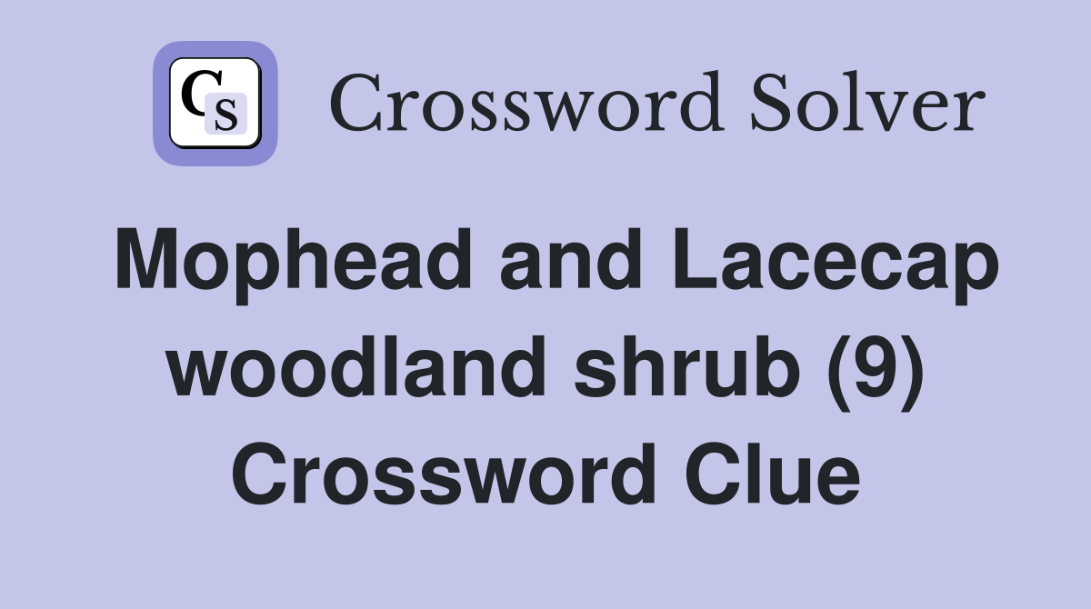 Mophead and Lacecap woodland shrub (9) Crossword Clue
