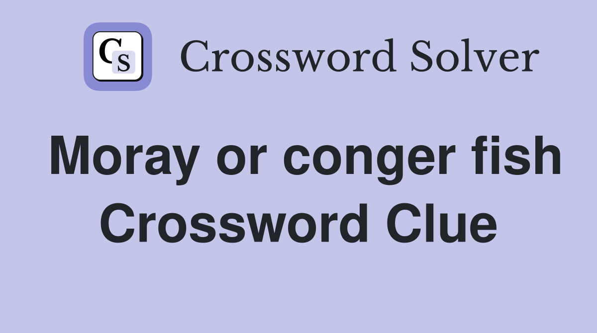 Moray or conger fish Crossword Clue