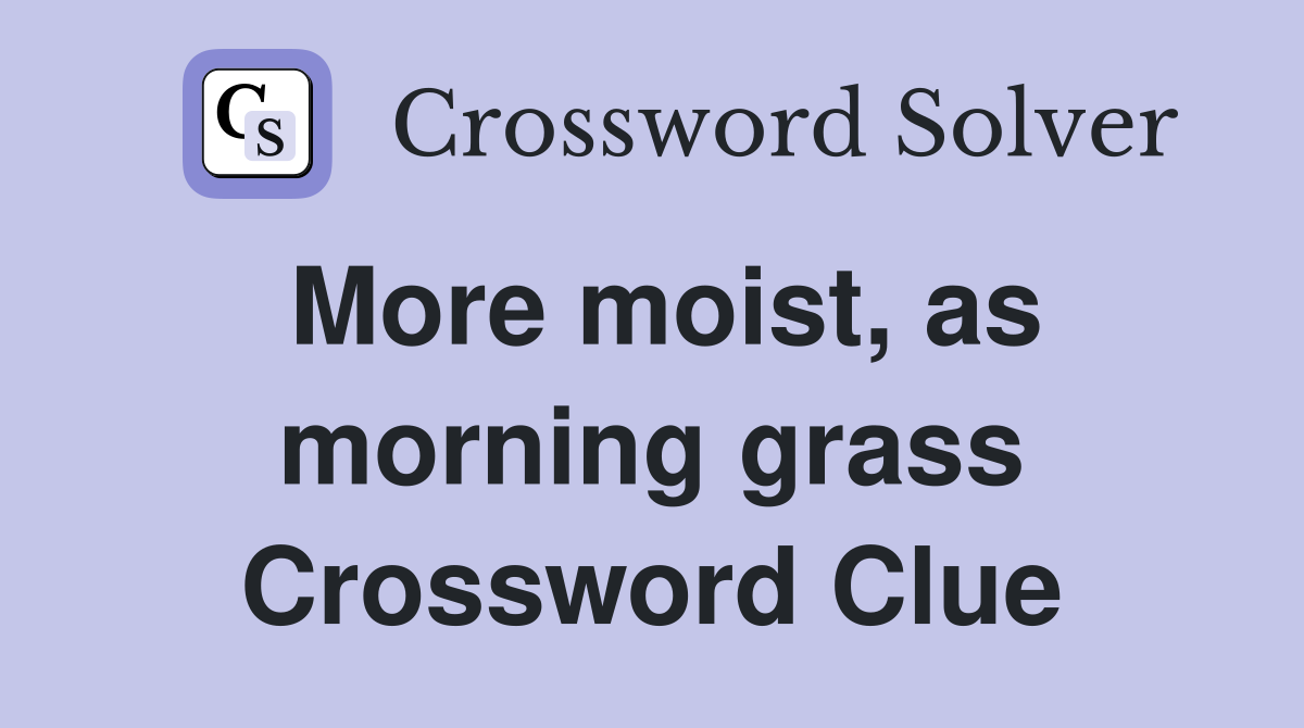 More moist, as morning grass Crossword Clue