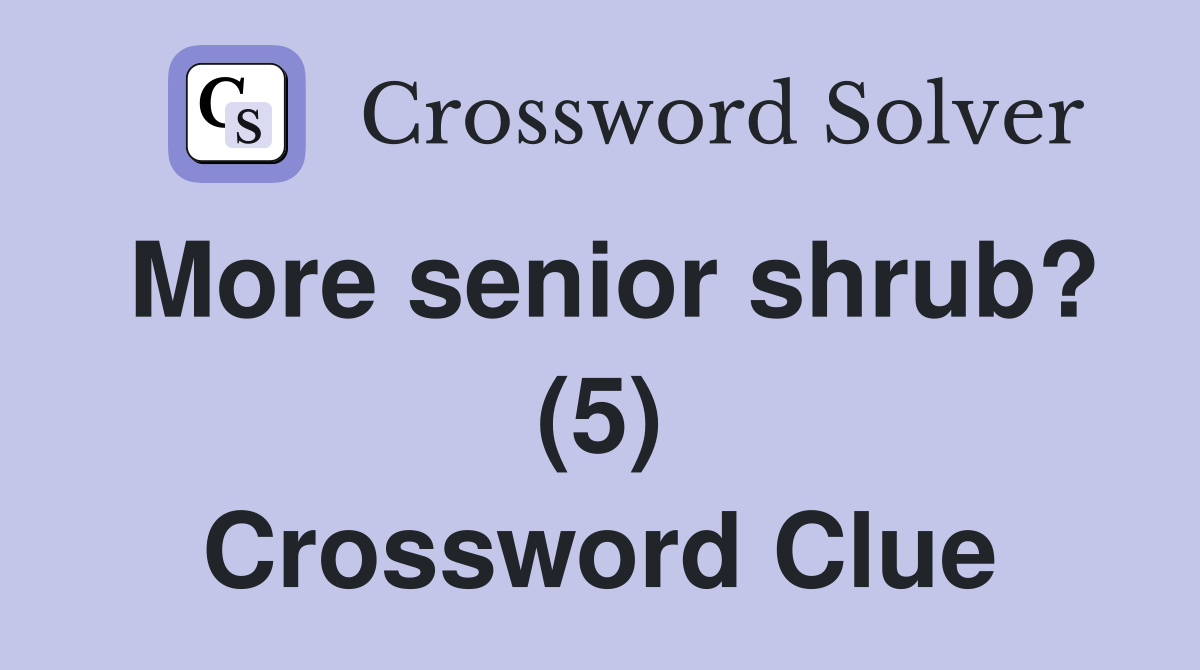 More senior shrub? (5) Crossword Clue