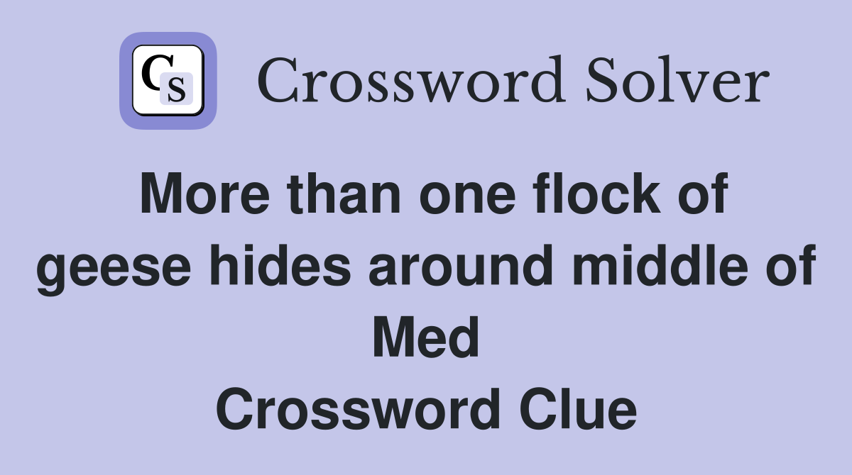 More than one flock of geese hides around middle of Med Crossword Clue