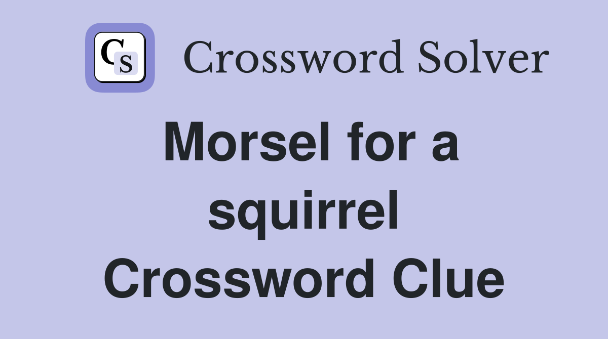 Morsel for a squirrel Crossword Clue