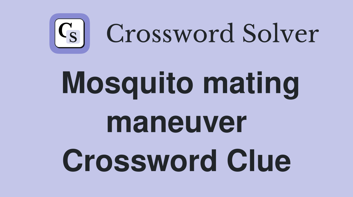 Mosquito mating maneuver Crossword Clue