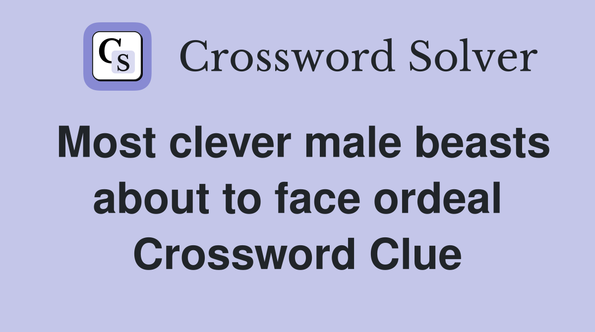 Most clever male beasts about to face ordeal Crossword Clue