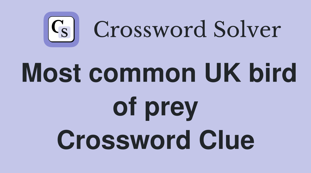Most common UK bird of prey Crossword Clue