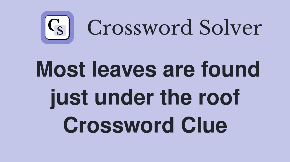 Most leaves are found just under the roof Crossword Clue