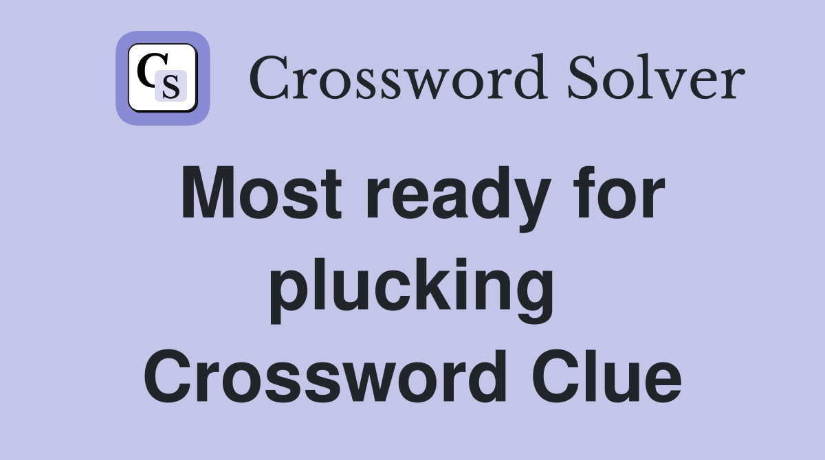 Most ready for plucking Crossword Clue