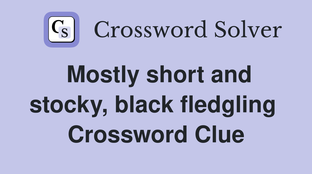 Mostly short and stocky, black fledgling  Crossword Clue