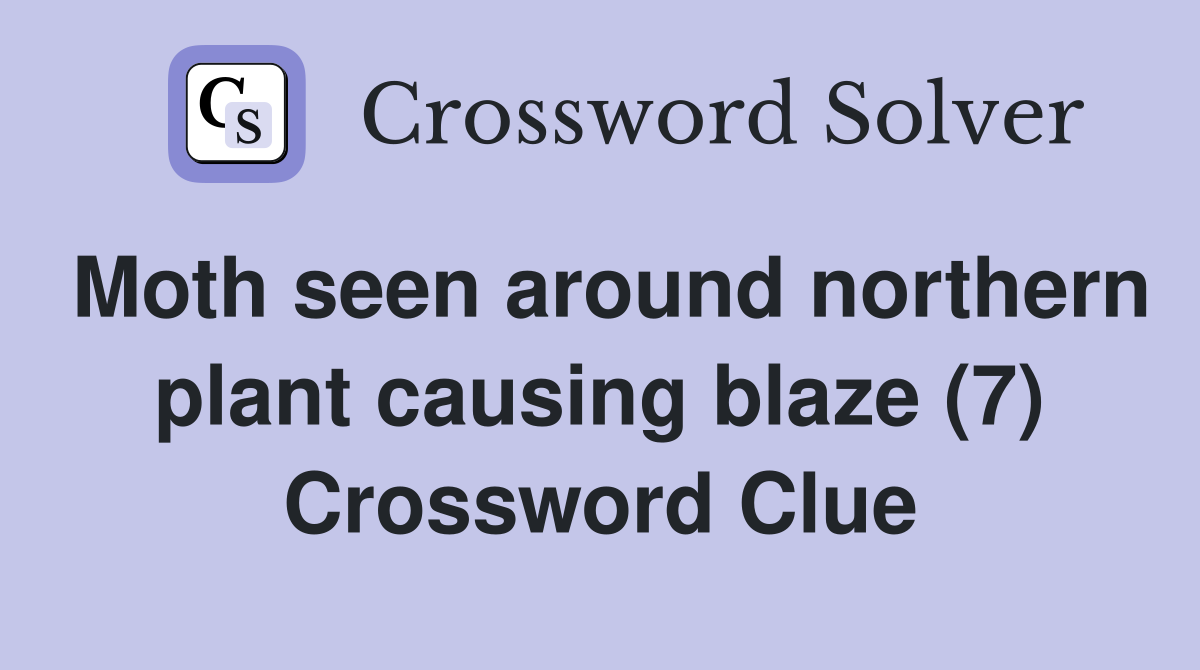 Moth seen around northern plant causing blaze (7) Crossword Clue