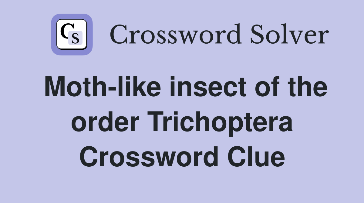 Moth-like insect of the order Trichoptera Crossword Clue