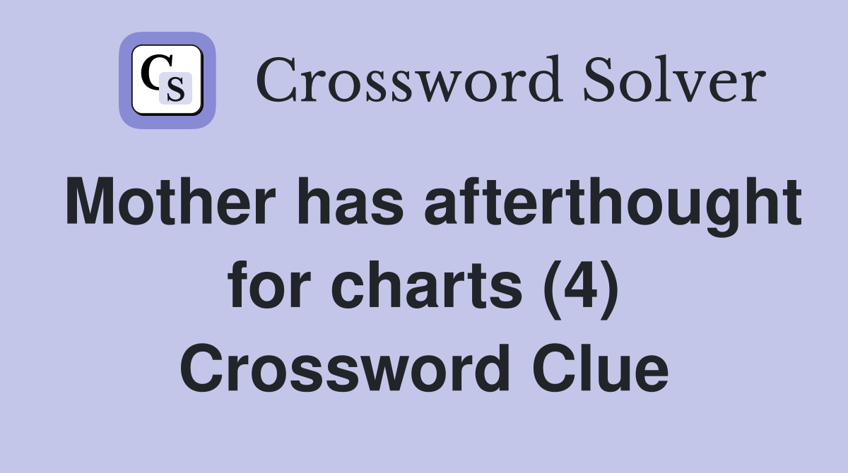 Mother has afterthought for charts (4) Crossword Clue