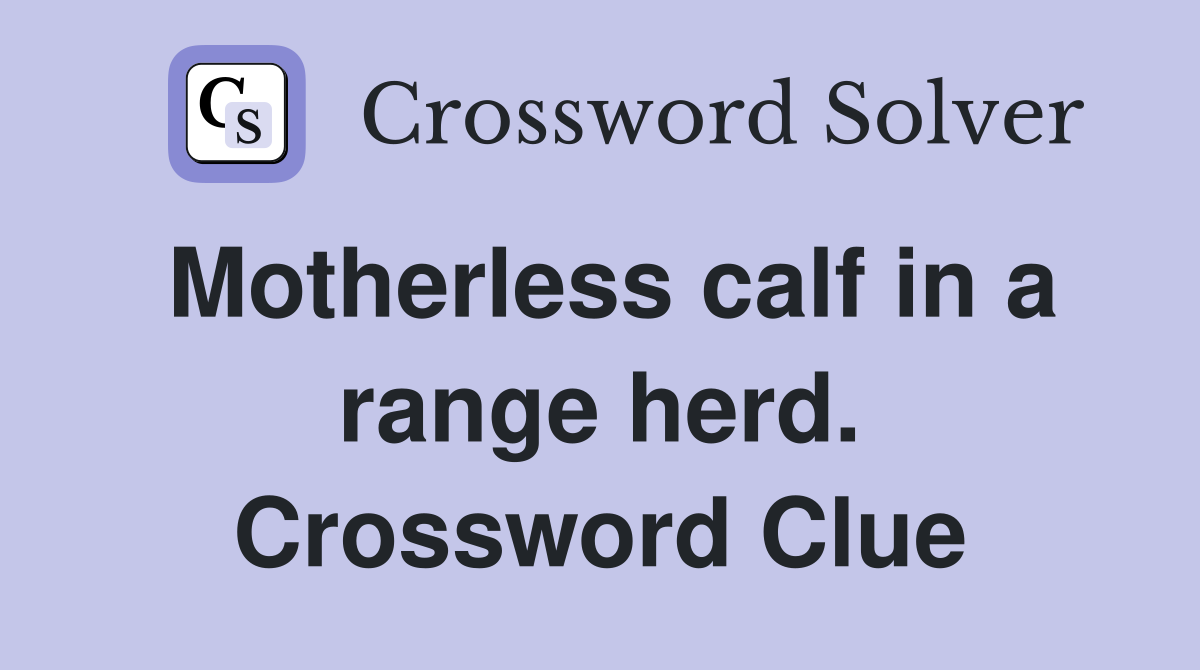 Motherless calf in a range herd. Crossword Clue
