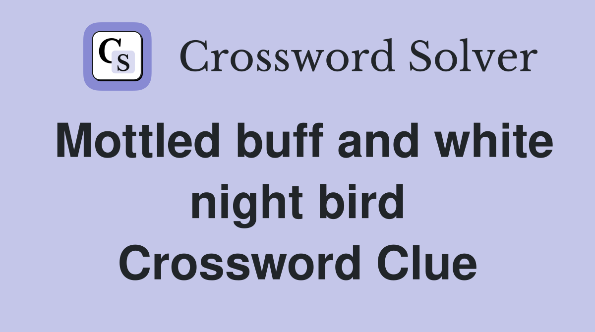 Mottled buff and white night bird Crossword Clue