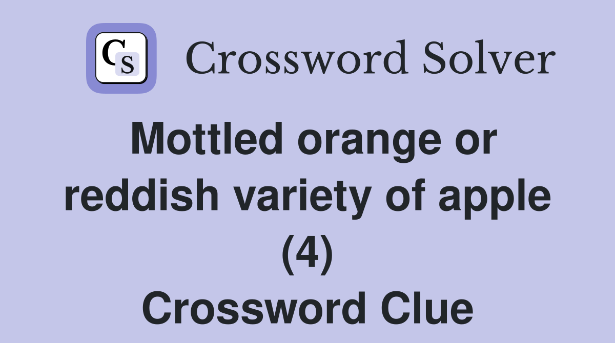 Mottled orange or reddish variety of apple (4) Crossword Clue
