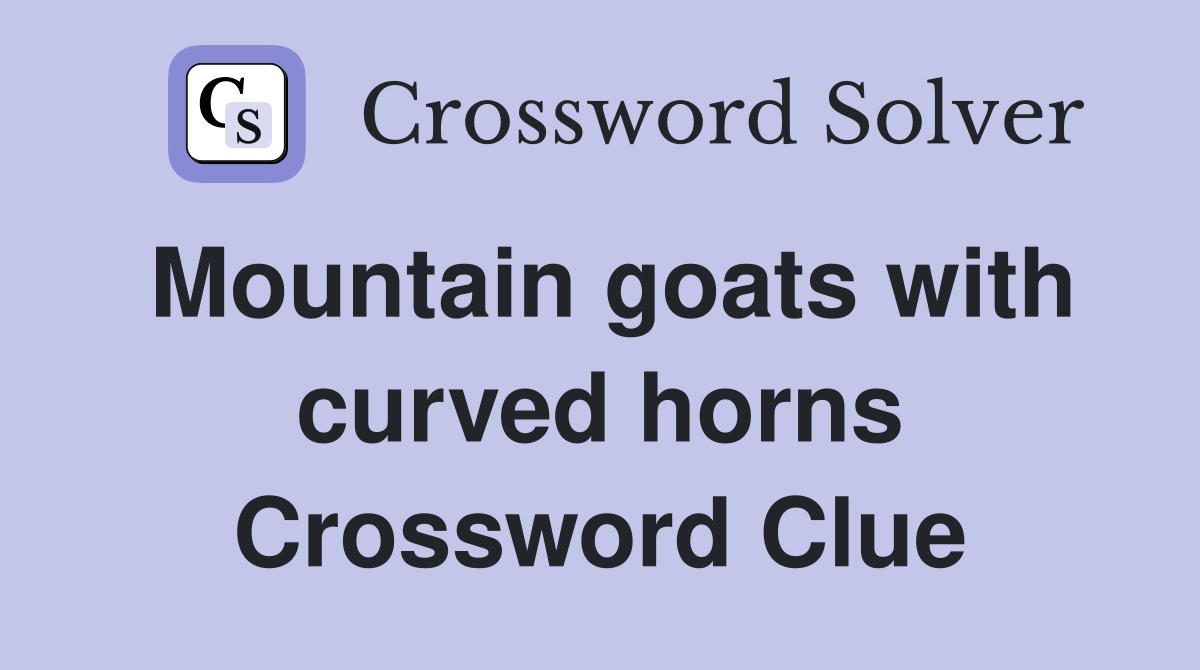 Mountain goats with curved horns Crossword Clue