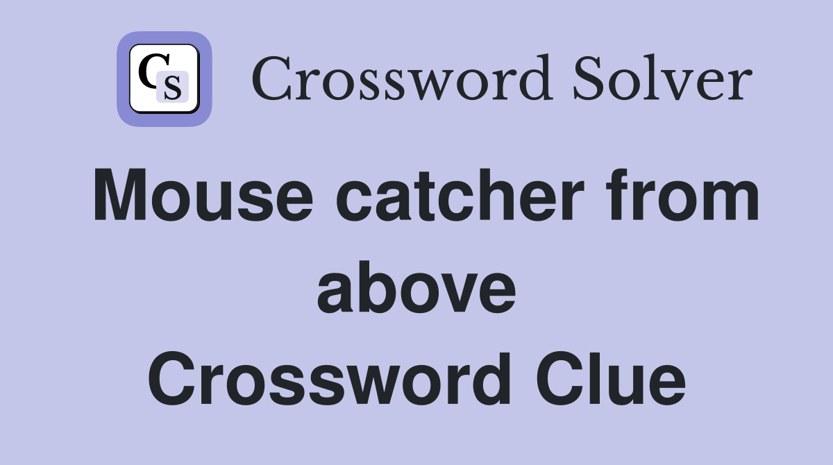 Mouse catcher from above Crossword Clue