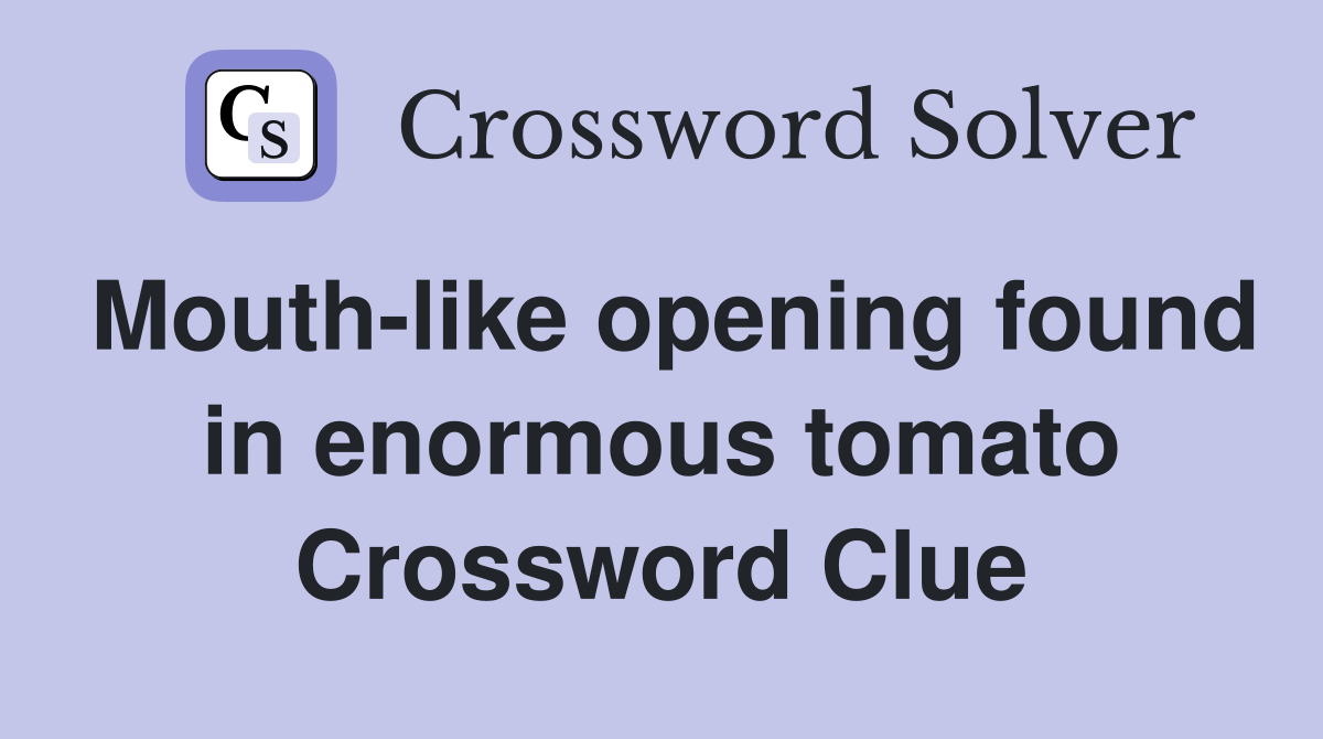 Mouth-like opening found in enormous tomato Crossword Clue