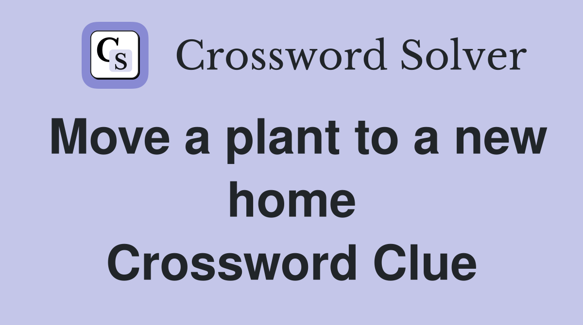 Move a plant to a new home Crossword Clue