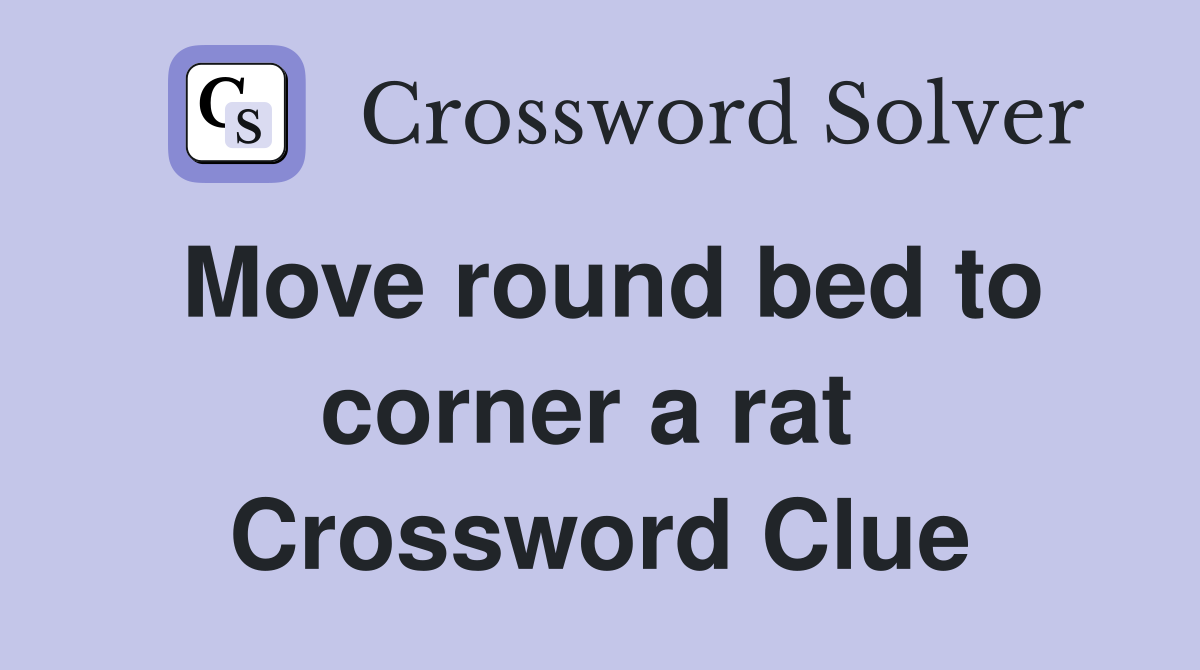 Move round bed to corner a rat  Crossword Clue