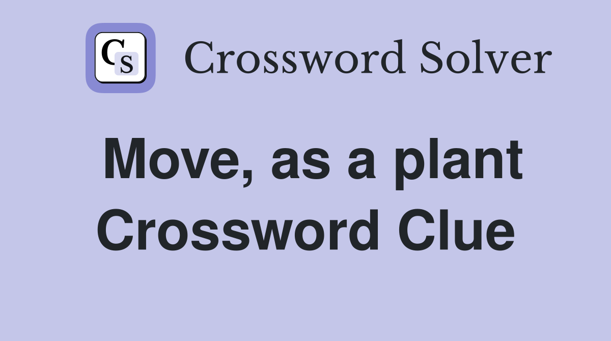Move, as a plant Crossword Clue