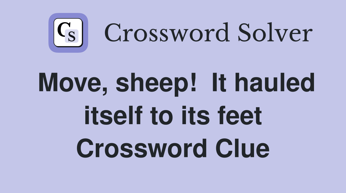 Move, sheep!  It hauled itself to its feet Crossword Clue